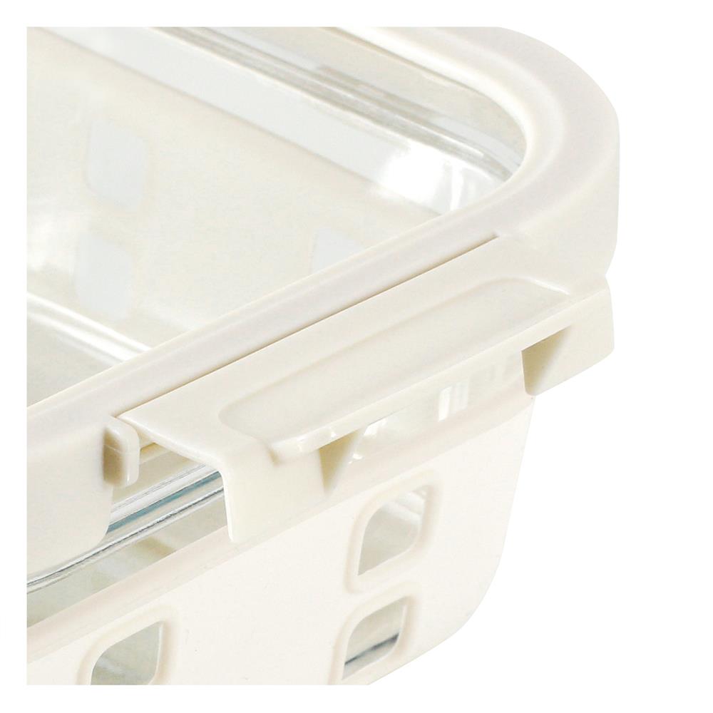 กล่องอาหารแก้ว KECH PEARLA 1.05 ลิตร สีครีม