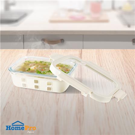 กล่องอาหารแก้ว KECH PEARLA 1.05 ลิตร สีครีม_6