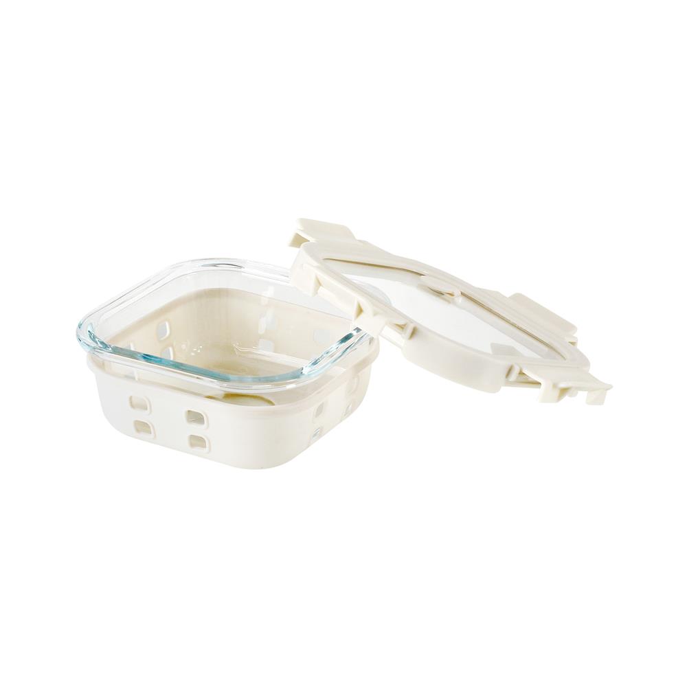 กล่องอาหารแก้ว KECH PEARLA 0.52 ลิตร สีครีม