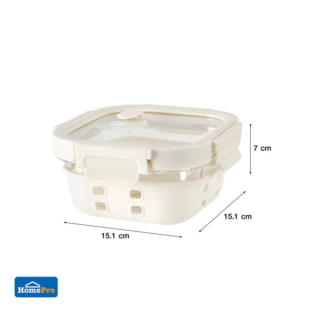 กล่องอาหารแก้ว KECH PEARLA 0.52 ลิตร สีครีม