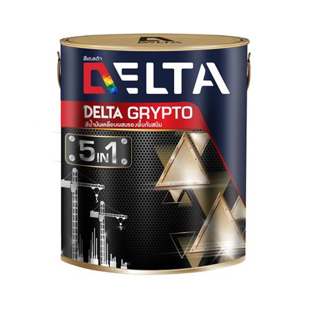 สีน้ำมันเคลือบผสมรองพื้นกันสนิม DELTA GRYPTO 5 IN 1 G-300 สีเทา เงา 1/4 แกลลอน_0
