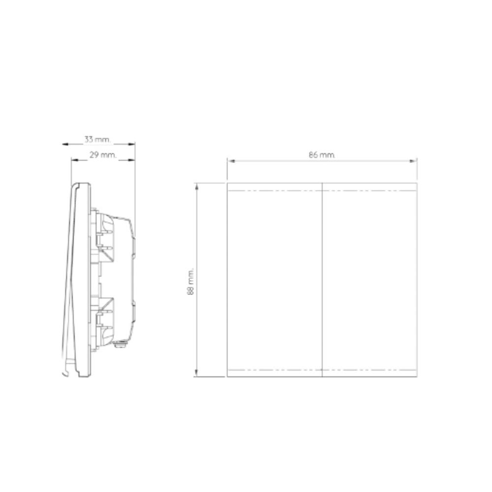 ชุดสวิตซ์ 3 ทาง 2 ช่อง SAHN D023-SL สีเงิน
