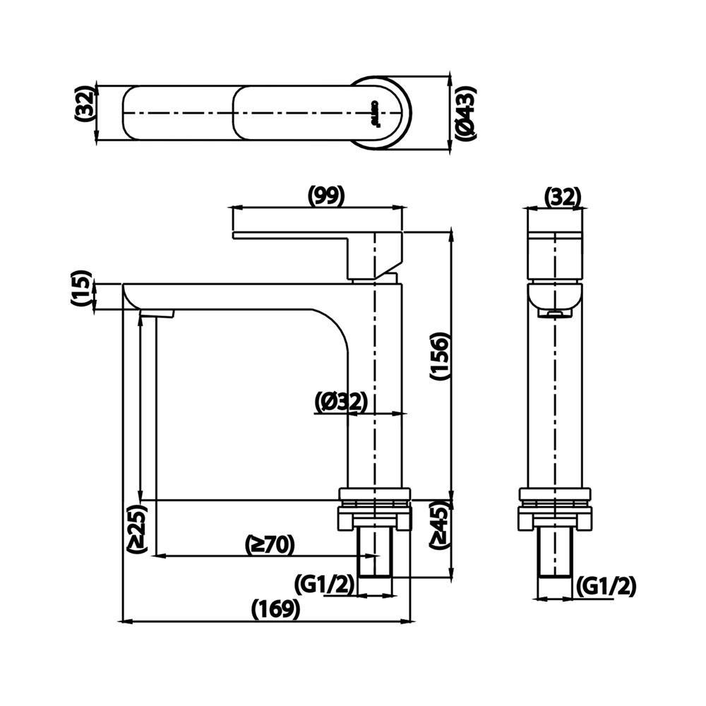 ก๊อกอ่างล้างหน้าเดี่ยว COTTO CT1276A(SA)(HM) สเตนเลส