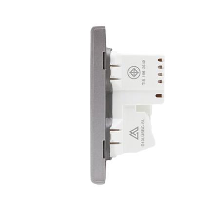 ชุดเต้ารับเดี่ยว 3 ขา พร้อม USB และ TYPE-C SAHN D10LUSBC-SL สีเงิน_4