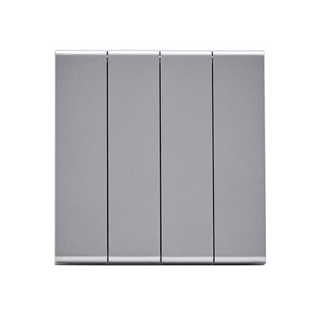 ชุดสวิตซ์ 2 ทาง 4 ช่อง SAHN D042-SL สีเงิน_0