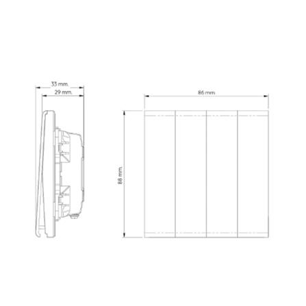 ชุดสวิตซ์ 2 ทาง 4 ช่อง SAHN D042-SL สีเงิน_3
