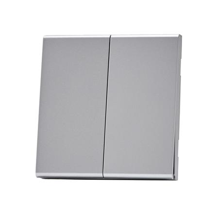 ชุดสวิตซ์ 1 ทาง 2 ช่อง SAHN D021-SL สีเงิน_2