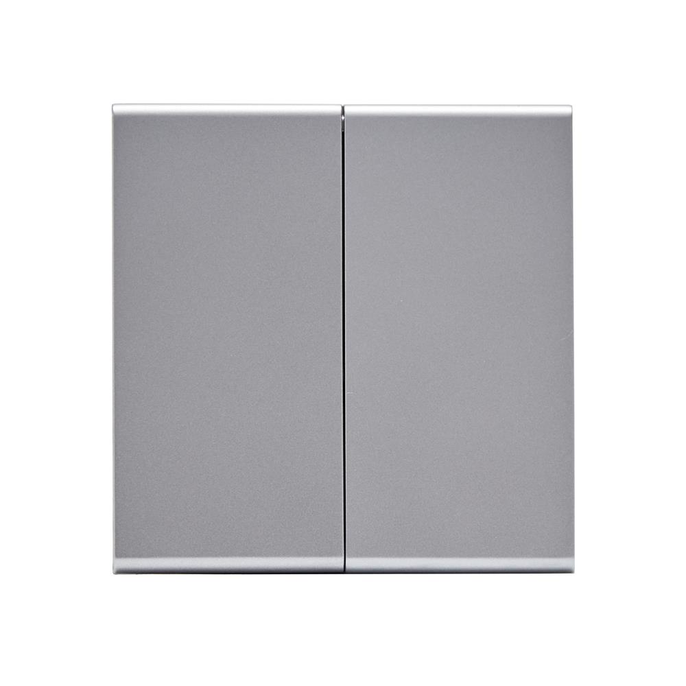 ชุดสวิตซ์ 2 ทาง 2 ช่อง SAHN D022-SL สีเงิน_1
