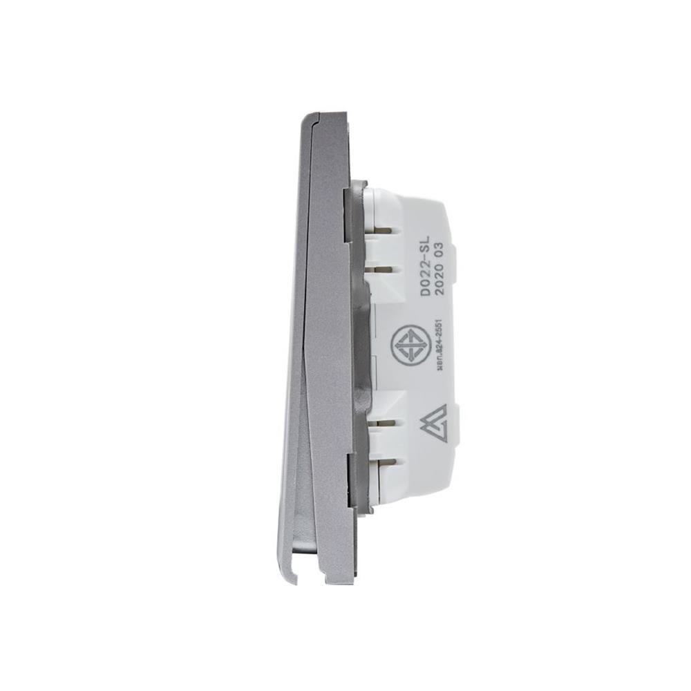 ชุดสวิตซ์ 2 ทาง 2 ช่อง SAHN D022-SL สีเงิน