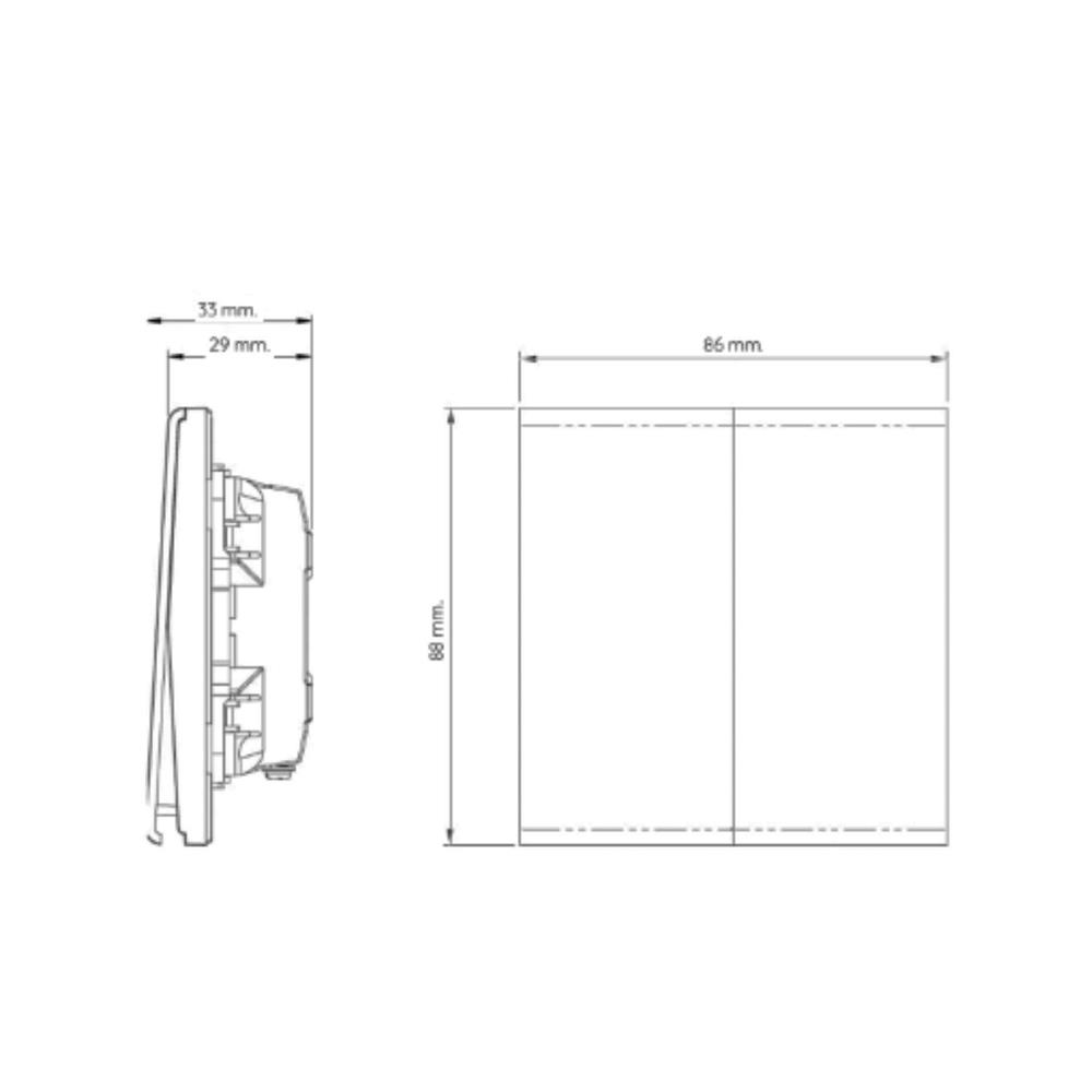 ชุดสวิตซ์ 2 ทาง 2 ช่อง SAHN D022-SL สีเงิน