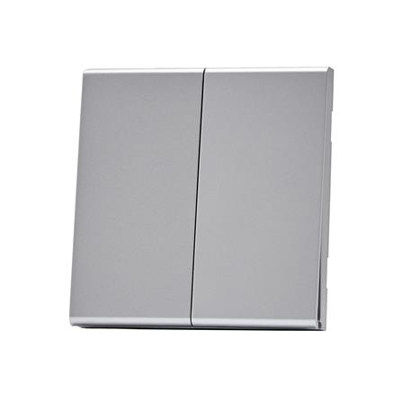 ชุดสวิตซ์ 2 ทาง 2 ช่อง SAHN D022-SL สีเงิน_2