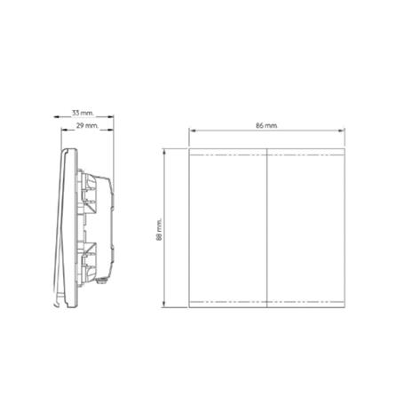 ชุดสวิตซ์ 2 ทาง 2 ช่อง SAHN D022-SL สีเงิน_4