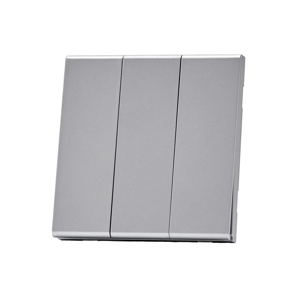 ชุดสวิตซ์ 2 ทาง 3 ช่อง SAHN D032-SL สีเงิน