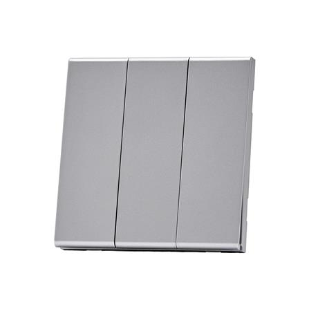 ชุดสวิตซ์ 2 ทาง 3 ช่อง SAHN D032-SL สีเงิน_2