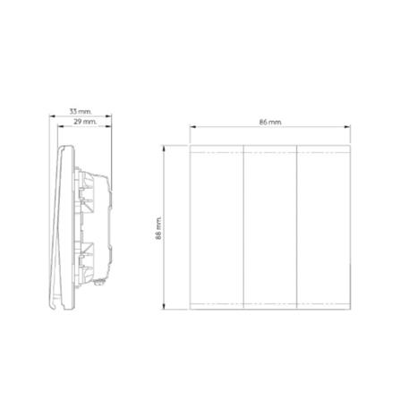 ชุดสวิตซ์ 2 ทาง 3 ช่อง SAHN D032-SL สีเงิน_4