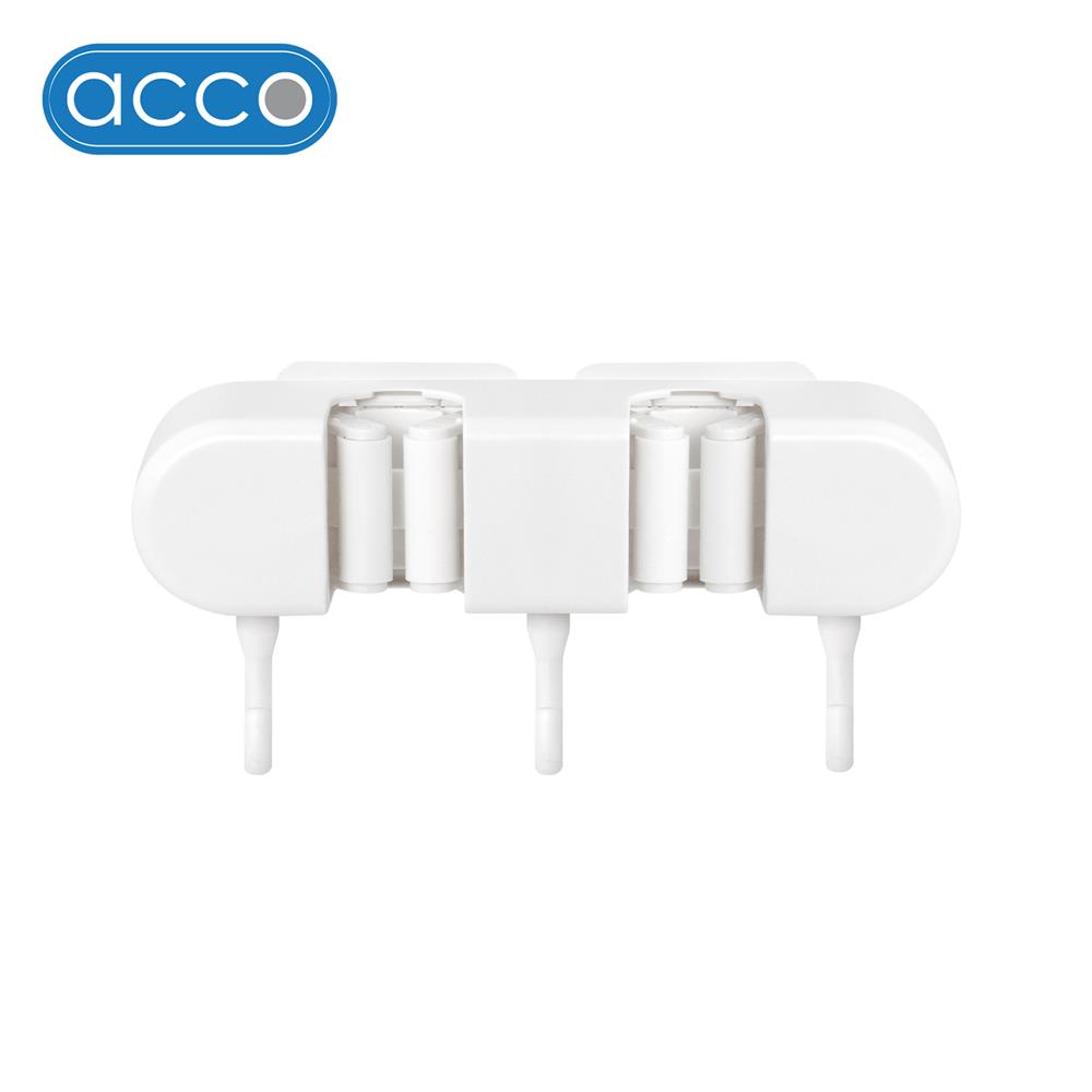 ที่เก็บอุปกรณ์ทำความสะอาดแบบติดผนัง 2 หัว 3 ตะขอ ACCO NAMI สีขาว