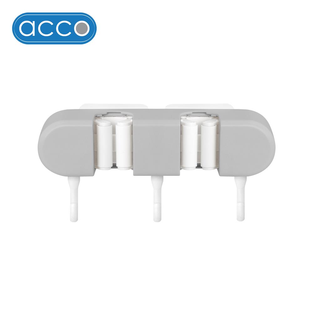 ที่เก็บอุปกรณ์ทำความสะอาดแบบติดผนัง 2 หัว 3 ตะขอ ACCO NAMI สีเทา