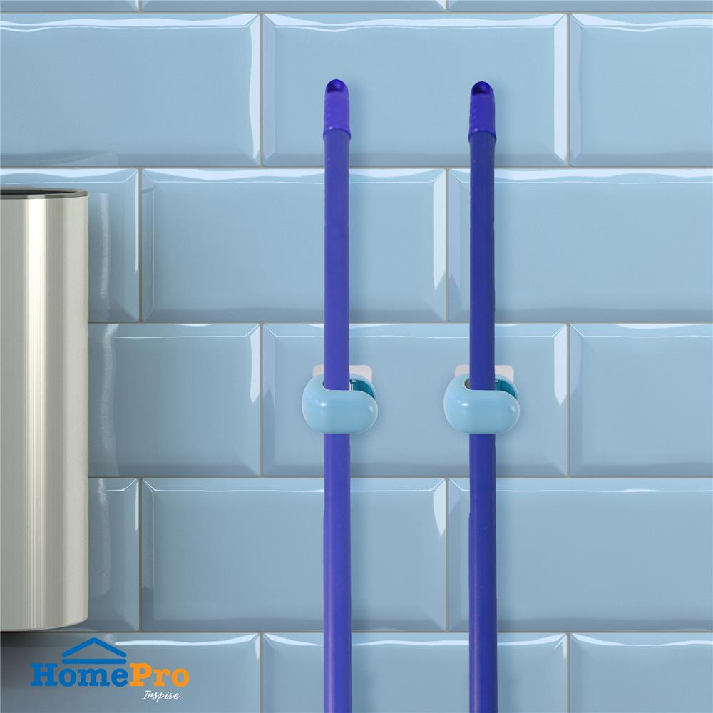 ที่เก็บอุปกรณ์ทำความสะอาดแบบติดผนังเดี่ยวกลม ACCO CORDY แพ็ก 2 ชิ้น สีฟ้า