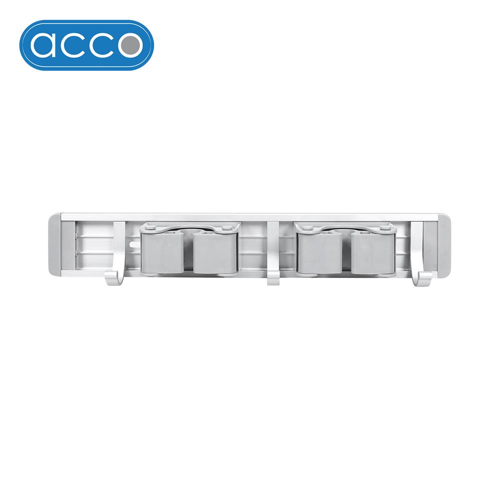 ที่เก็บอุปกรณ์ทำความสะอาดแบบติดผนัง 2 หัว 3 ตะขอ ACCO SLIDE สีเทา