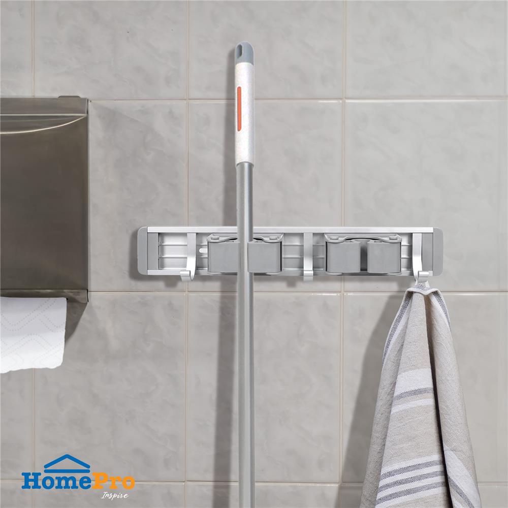 ที่เก็บอุปกรณ์ทำความสะอาดแบบติดผนัง 2 หัว 3 ตะขอ ACCO SLIDE สีเทา