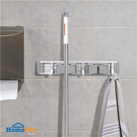 ที่เก็บอุปกรณ์ทำความสะอาดแบบติดผนัง 2 หัว 3 ตะขอ ACCO SLIDE สีเทา_5