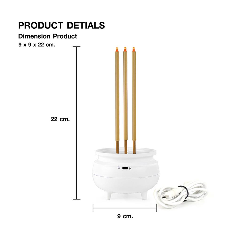 ธูปไฟฟ้า LED 3 ดอก CLAIRE 0.3 วัตต์ WARM WHITE 22 ซม. สีขาว