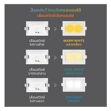 ดาวน์ไลท์ LED LAMPTAN SPOT SCOPE 5.5 นิ้ว 12 วัตต์ DAYLIGHT/COOL WHITE/WARM WHITE สีขาว_6