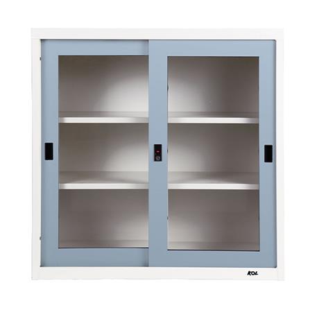 ตู้เหล็กบานเลื่อนกระจก KOL KGD-3 สีเทาอ่อน_0