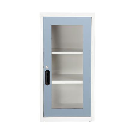 ตู้เหล็กบานเปิดกระจก KIOSK UDB-2 สีขาว/เทาอ่อน_0