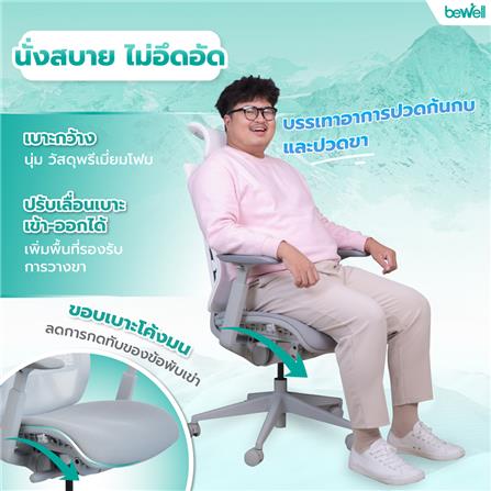 เก้าอี้สำนักงาน BEWELL G099191-ENFOLD-COOL สีเทา_5