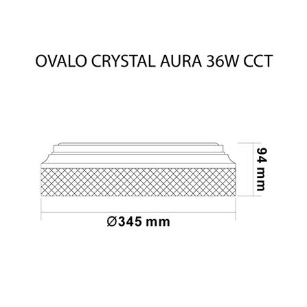 ไฟเพดาน LED SYLVANIA OVALO CRYSTAL AURA 13.58 นิ้ว 36 วัตต์ DAYLIGHT/COOL WHITE/WARM WHITE สีขาว_6