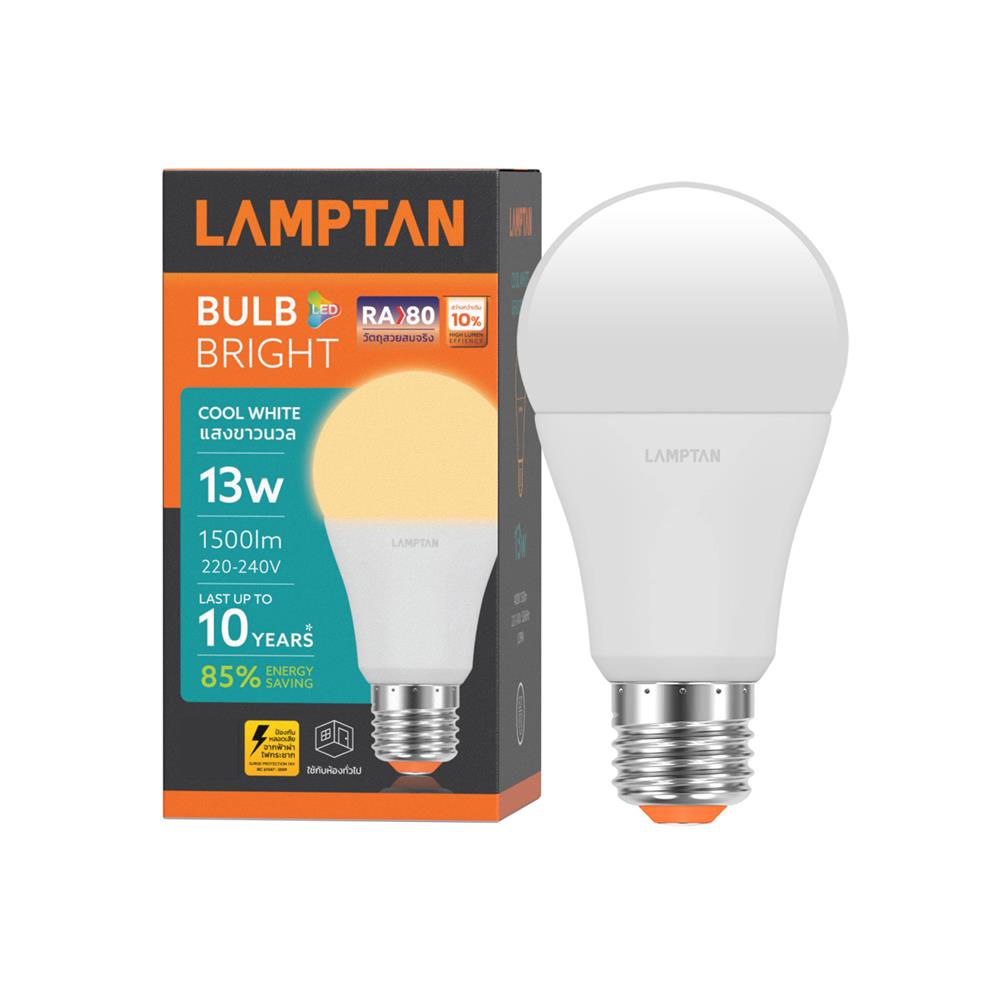 หลอด LED LAMPTAN A60 BRIGHT 13 วัตต์ COOL WHITE E27