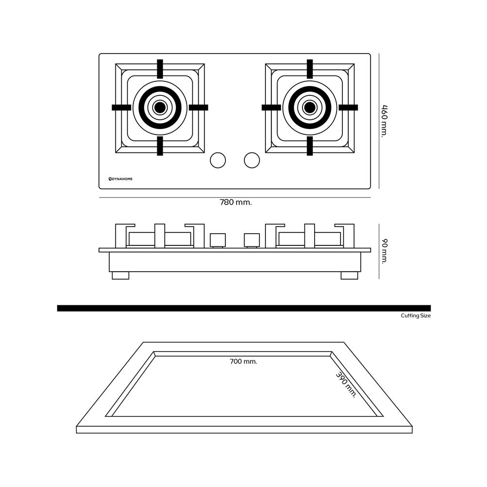 เตาฝังแก๊ส DYNA HOME DH-200-SJF 78 ซม.