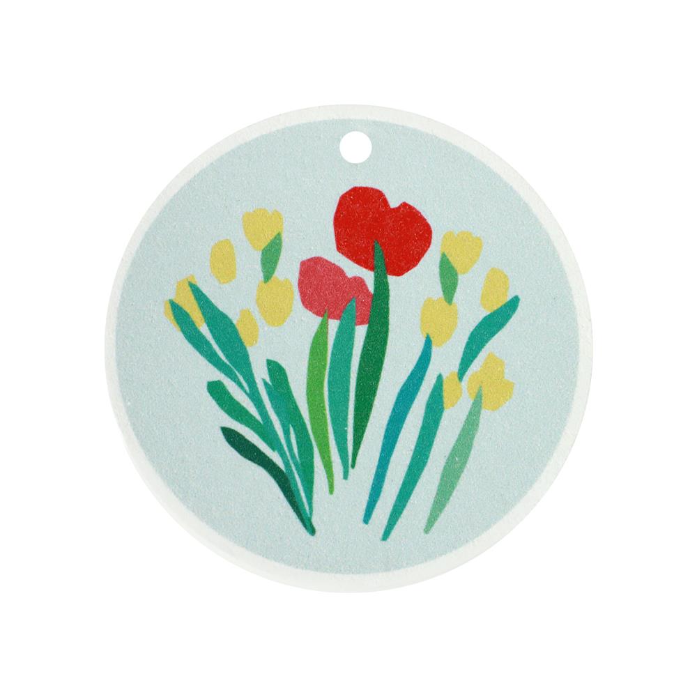 ฟองน้ำเยื่อไม้กลม ACCO FLOWER 9x9 ซม. แพ็ก 3 ชิ้น