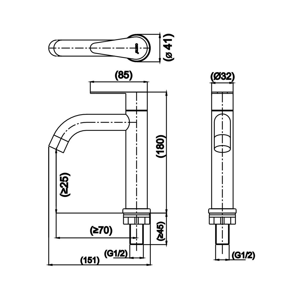 ก๊อกอ่างล้างหน้า COTTO CT1277(SA)(HM) สเตนเลส
