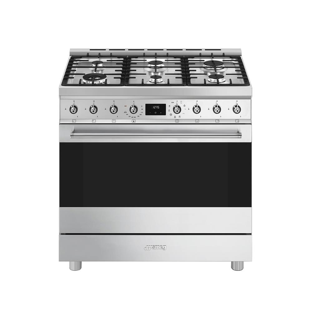 เตาปรุงอาหารแก๊ส SMEG C9GMX2 สีเงิน
