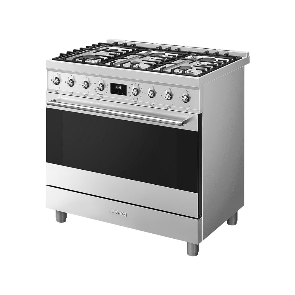 เตาปรุงอาหารแก๊ส SMEG C9GMX2 สีเงิน