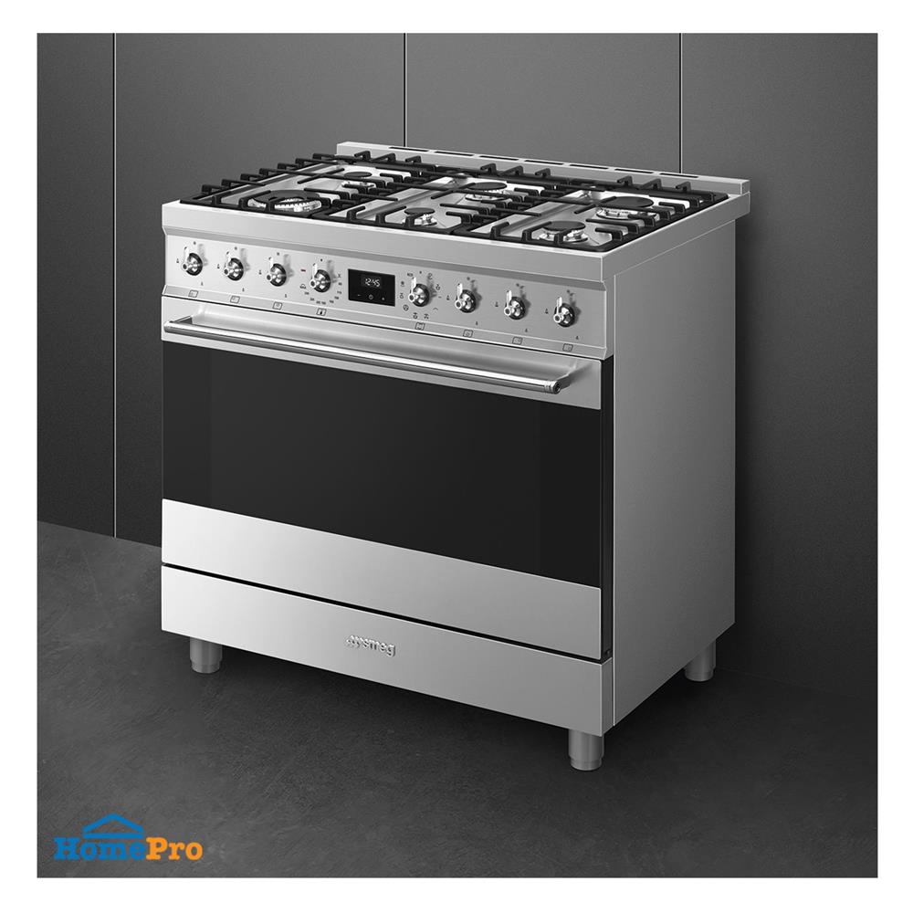 เตาปรุงอาหารแก๊ส SMEG C9GMX2 สีเงิน