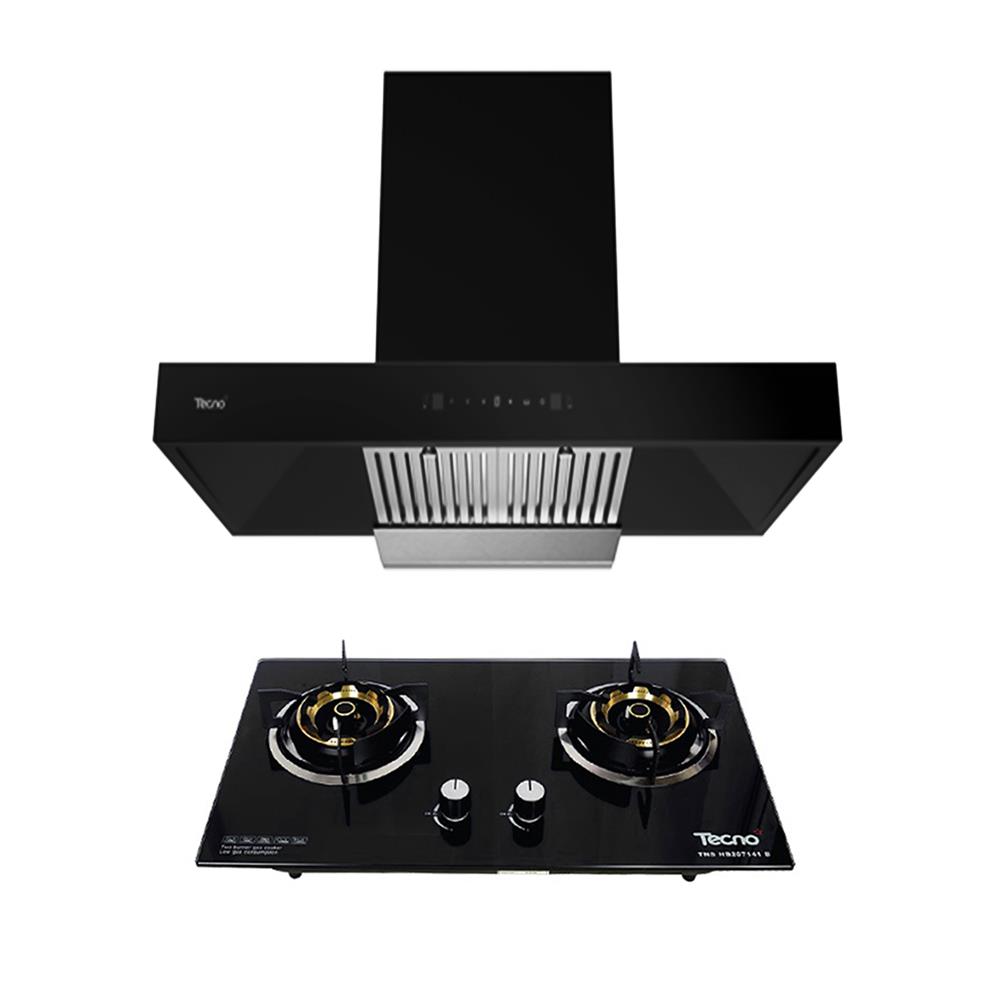 เตาฝัง+เครื่องดูดควัน TECNOSTAR HD90MC/B+HB207141B