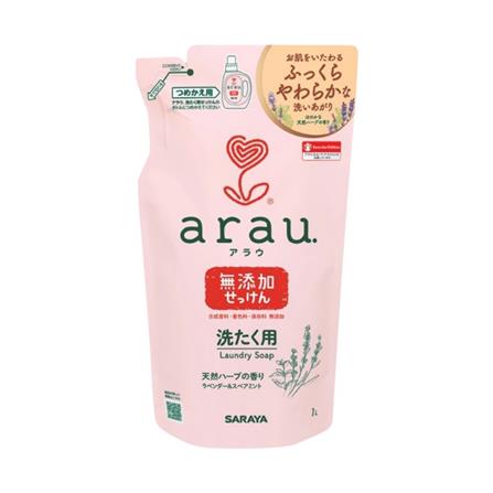 รีฟิลน้ำยาซักผ้าออแกนิก ARAU 1 ลิตร กลิ่นลาเวนเดอร์และสเปียร์มินท์_0