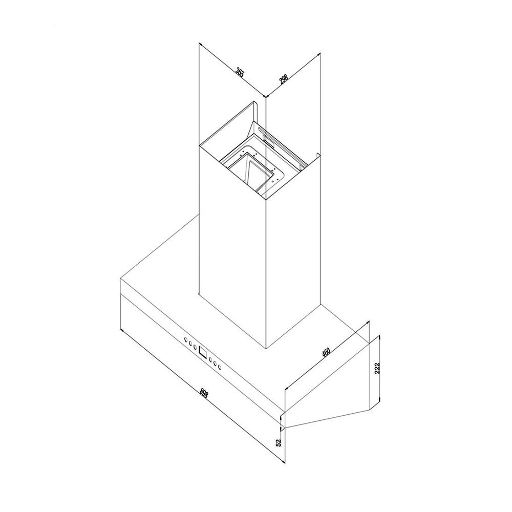 เครื่องดูดควันกระโจม TECNOPLUS TCH90-N2 BLACK LIMITED 90 ซม.