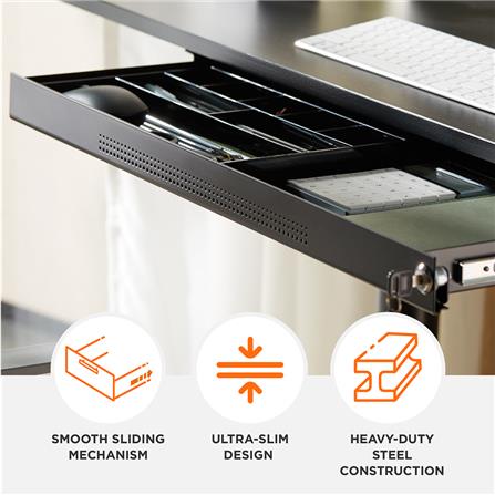 ลิ้นชักใต้โต๊ะแบบหนีบ ERGOTREND TIDY ULTRA-SLIM สีดำ_3