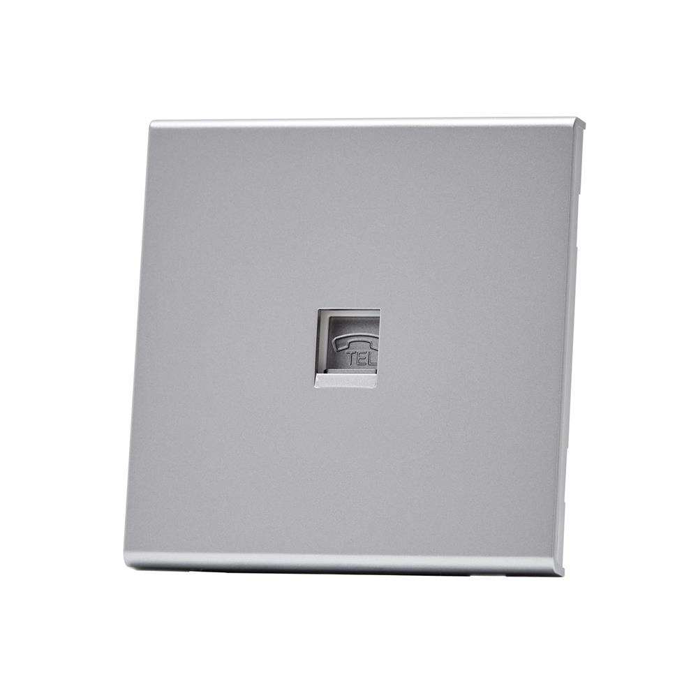 เต้ารับโทรศัพท์ SAHN 6P/4C D17-SL สีเงิน