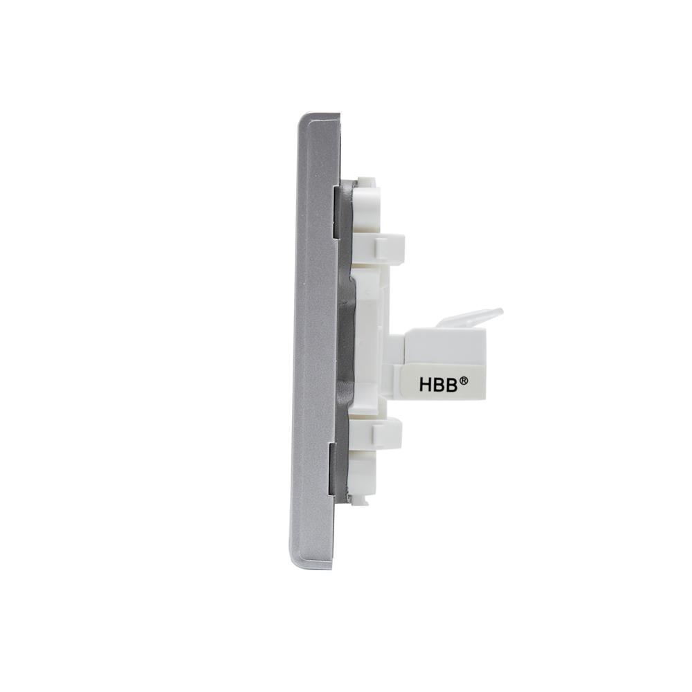 เต้ารับโทรศัพท์ SAHN 6P/4C D17-SL สีเงิน