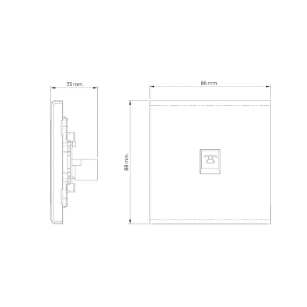 เต้ารับโทรศัพท์ SAHN 6P/4C D17-SL สีเงิน