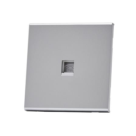 เต้ารับโทรศัพท์ SAHN 6P/4C D17-SL สีเงิน_2