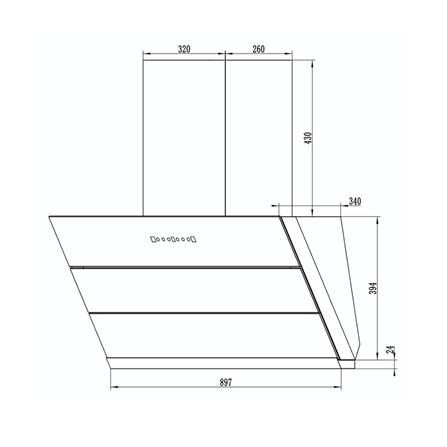 เครื่องดูดควันกระโจม TECNOSTAR HOOD TNS HD 90 BB 90 ซม._5