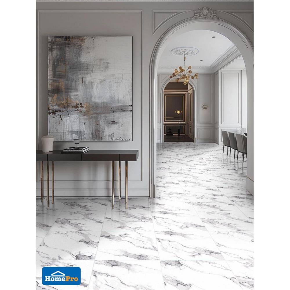 กระเบื้องพื้นพอร์ซเลน 60x60 ซม. TARA เคลิส ขาว A 1.44 ตร.ม.