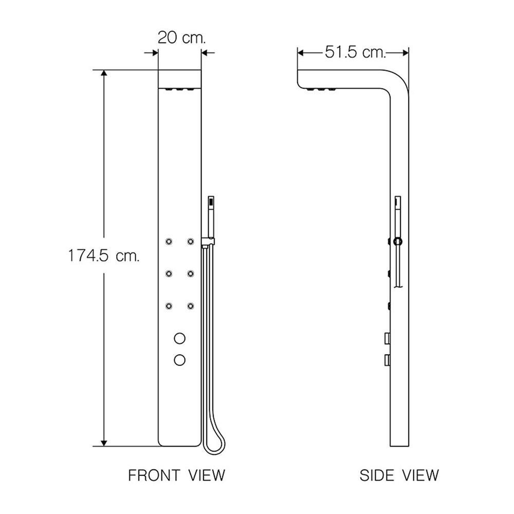 ชุดผนังอาบน้ำ I-SPA I-GEN03-M สีขาว