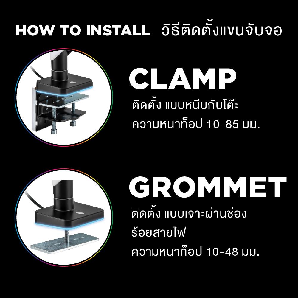 แขนจับจอมอนิเตอร์ ERGOTREND ROBOT 01 RGB สีขาว
